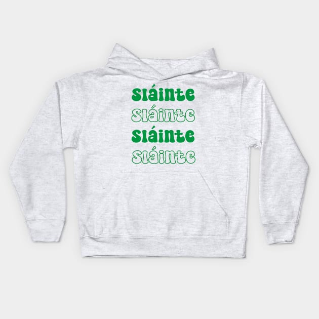 St Patricks Day Women: Sláinte Shamrock Graphic Tee Clover Lucky irish Kids Hoodie by soukai